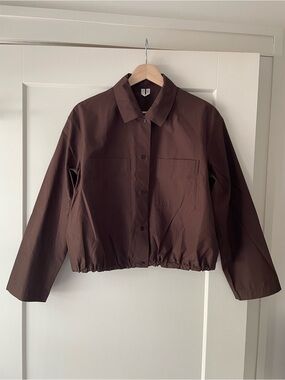 Arket Cropped Brown Women's Button-Up Shirt